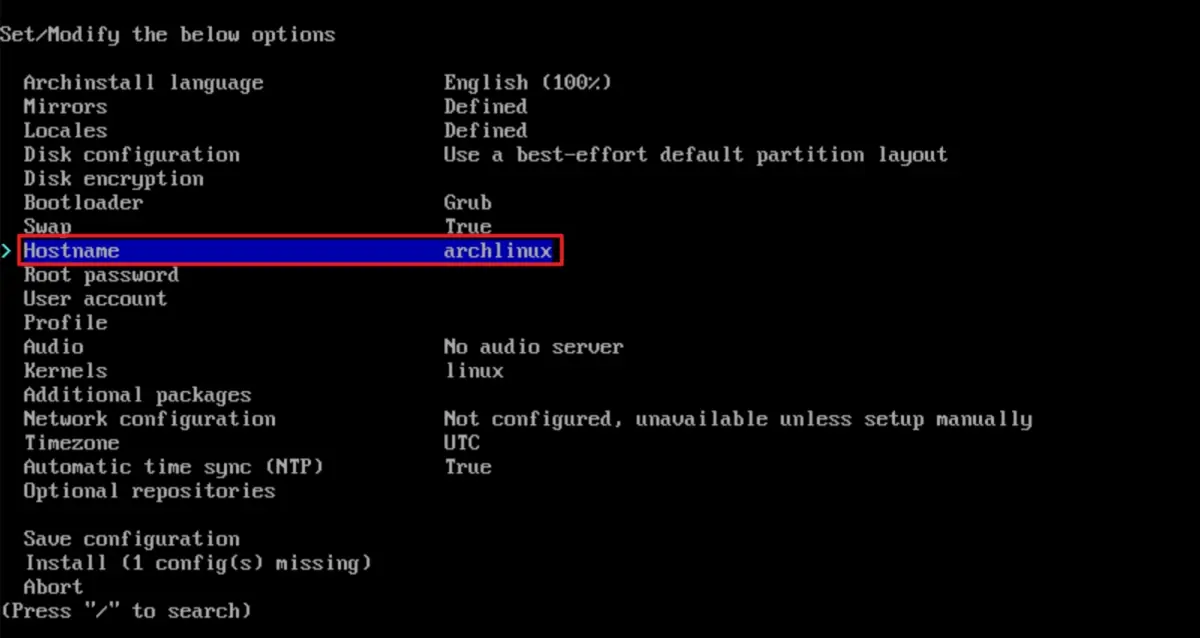 使用 archinstall 腳本,快速搞定 Arch Linux 安裝!簡單又高效的安裝方法! 17 archinstall hostname