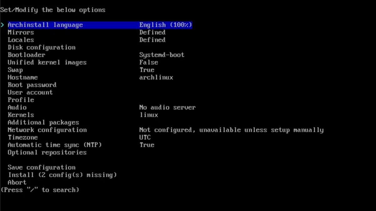 使用 archinstall 腳本,快速搞定 Arch Linux 安裝!簡單又高效的安裝方法! 7 archinstall language