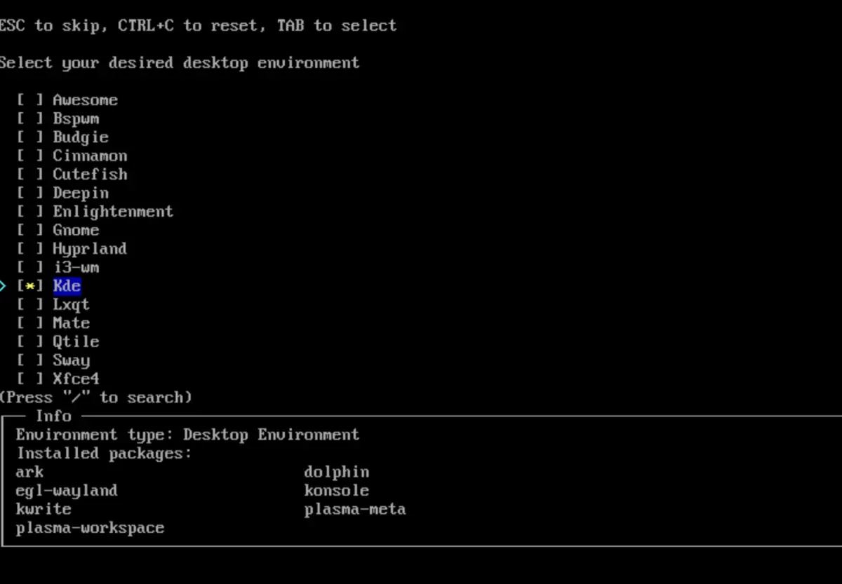 使用 archinstall 腳本,快速搞定 Arch Linux 安裝!簡單又高效的安裝方法! 21 archinstall profile01