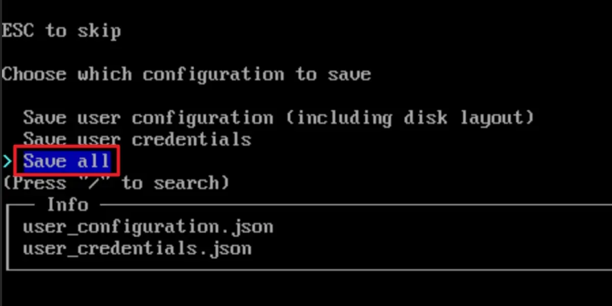 使用 archinstall 腳本,快速搞定 Arch Linux 安裝!簡單又高效的安裝方法! 28 archinstall saveconfig01