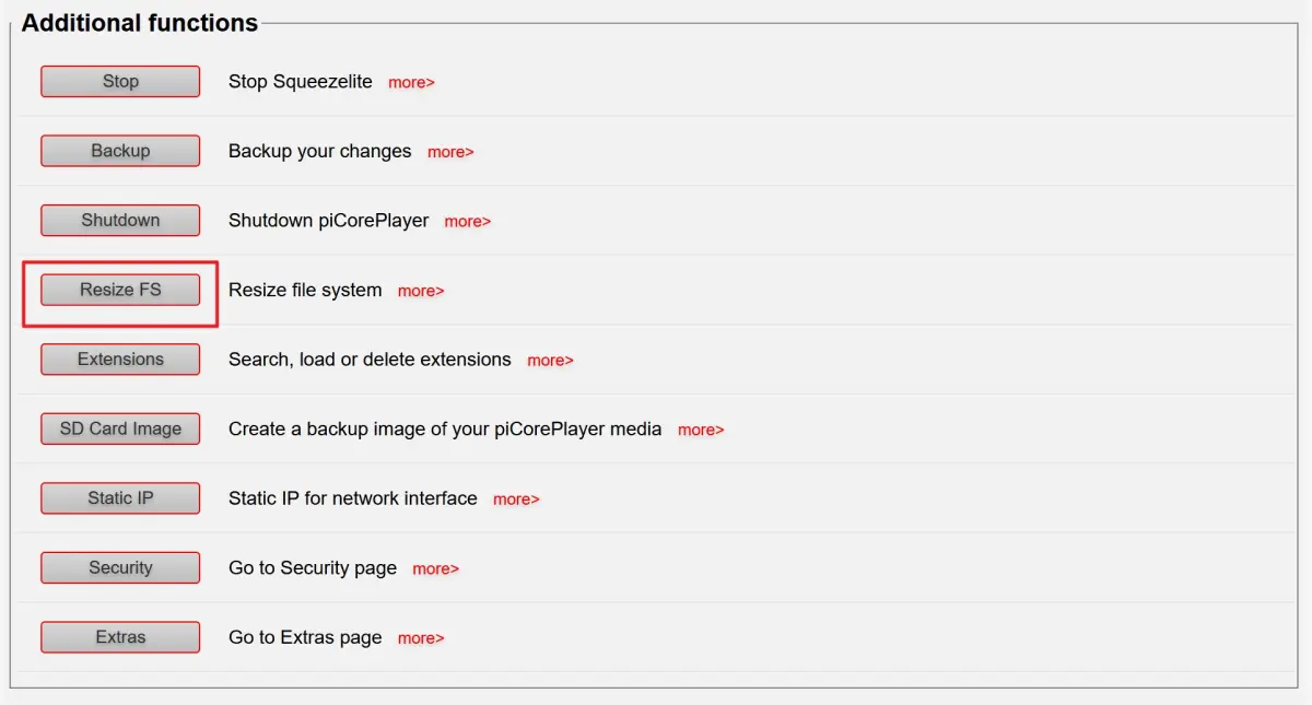 picoreplayer config fs01