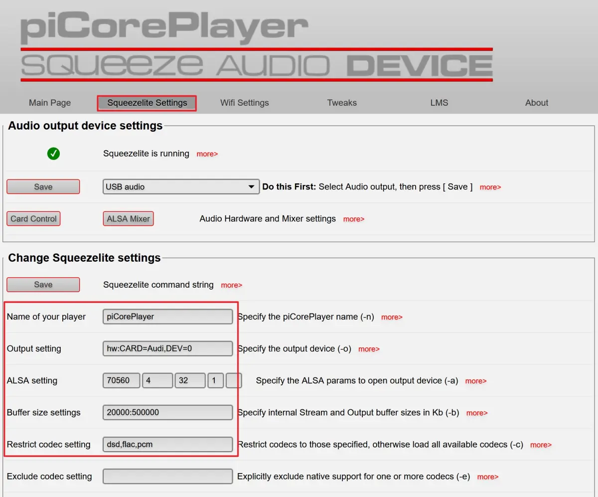 picoreplayer config squeezelite03