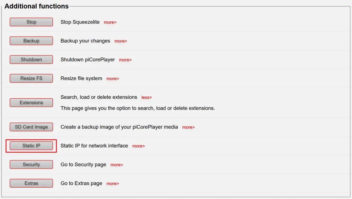 詳細的 piCorePlayer 設定教學!從安裝到設定一次到位! 11 picoreplayer config staticip01