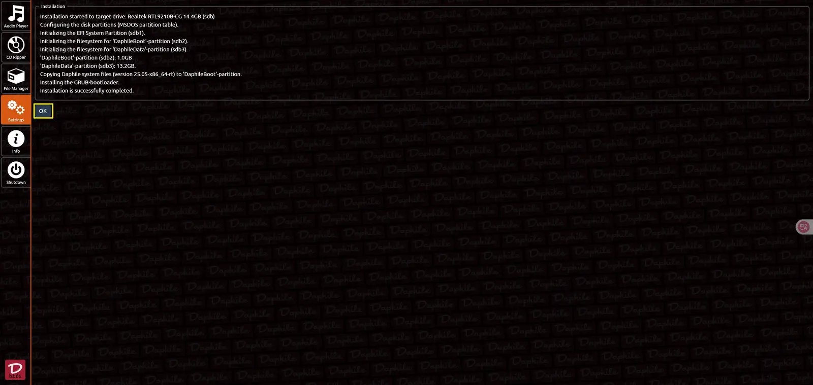 tool tutorial daphile system installation and setup 08